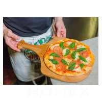 Premium Bamboo Wooden Pizza Peel Paddle and Cutting Board with Handle