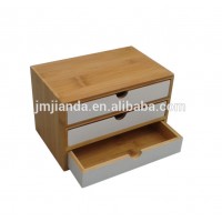 Bamboo office desktop organizer with drawer