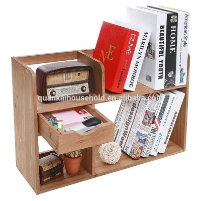 Bamboo Storage Organizer Rack Desk & Counter Top Bookshelf