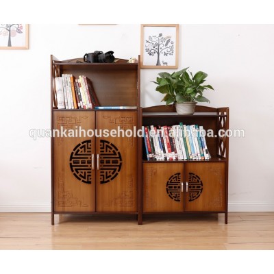 Natural Bamboo 2-3 Tier Classical Style Bookshelf