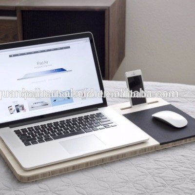 Bamboo Desktop Holder Stand With Mousepad Mobile LapDesk