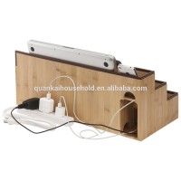 Bamboo Desktop Charging Station, Valet and Desktop Organizer