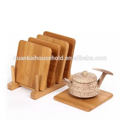 Eco-Friendly Bamboo Square Coaster Set