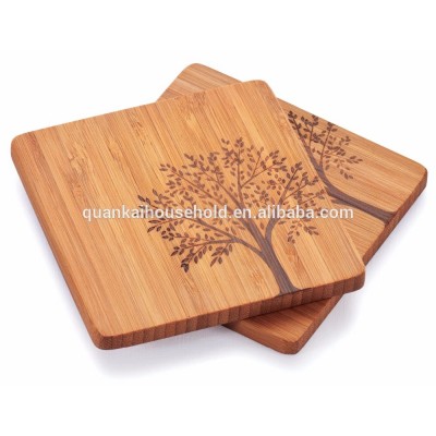 Bamboo Coasters with Tree Motif, Set of 4