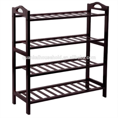 100% Bamboo 4-Tier Shoe Rack Entryway Shoe Shelf Storage Organizer