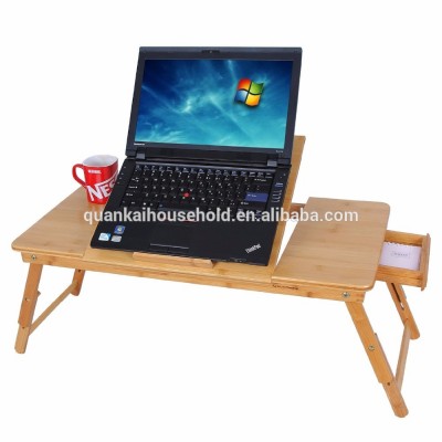 Environmental Friendly Bamboo Laptop Desk Foldable Breakfast Serving Bed Tray