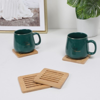 Natural Bamboo Trivet Mat Set  Anti-Hot Heat Resistant Pads for Hot Dishes/Pot/Bowl/Teapot/Cup