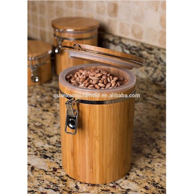 Natural Bamboo Food Storage Canister with Lid