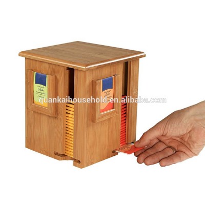 Bamboo Tea Bag dispenser 6.3" x 6.3" x 7.87"