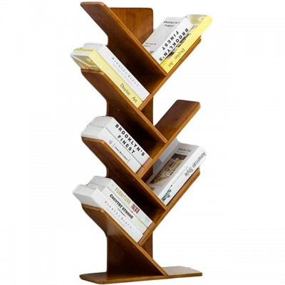 Natural Bamboo Creative Tree Shape Bookshelf